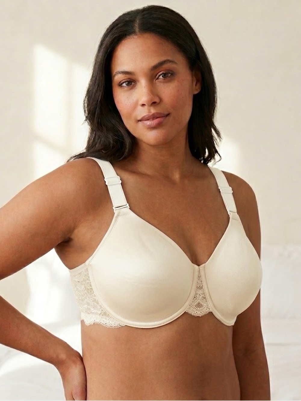 Maidenform Comfort Devotion Full Fit Underwire Unpadded  Ivory Bra 09451- 36DDD